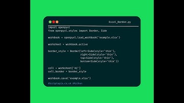 Python openpyxl - Add border to cell in spreadsheet