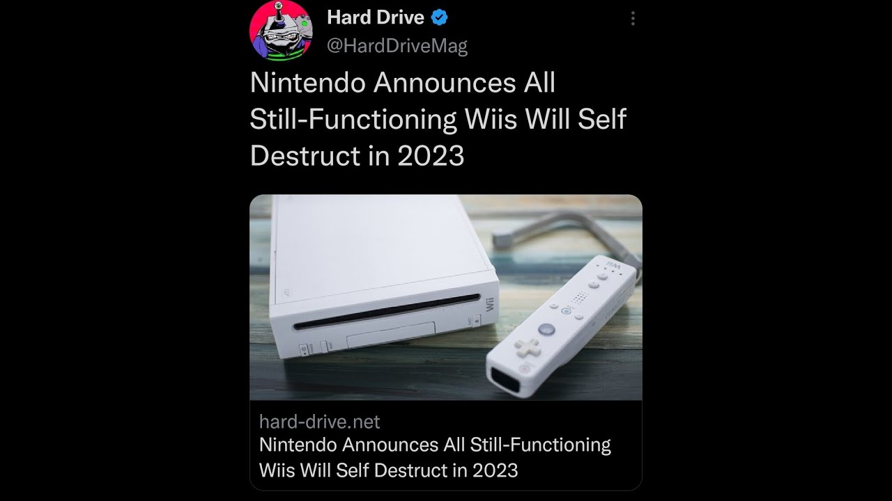 Nintendo Announces All Still-Functioning Wiis Will Self Destruct in 2023