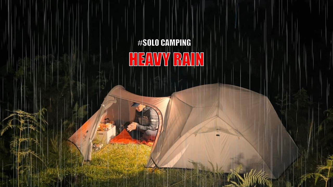 SOLO CAMPING HEAVY RAIN - RELAXING CAMPING - RAIN SOUNDS ASMR - YouTube