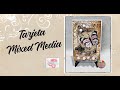 TARJETA MIXED MEDIA - CERECITAS ARTE Y SCRAP #scrapbooking #card #mixedmedia