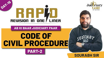 Code of Civil Procedure (Part 2) for Judiciary Exam Preparation | Rapid Revision in One Liners