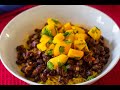 Black Beans with Mango Salsa and Rice (Full meal)