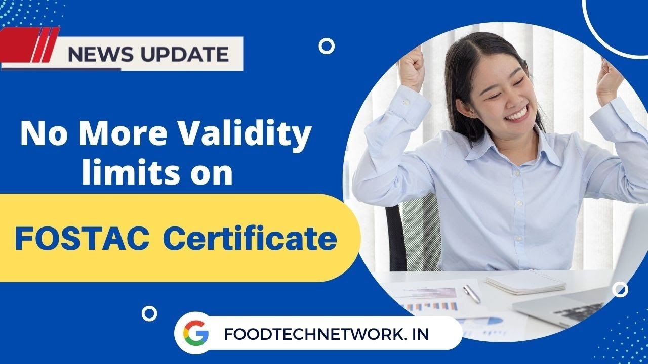 FSSAI FOSTAC Training Certificate No More Validity Limits On FOSTAC 