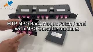What is MTP MPO Rack Mount Patch Panel with MPO Cassette modules #mpo #fiberoptic #patchpanel #ftth