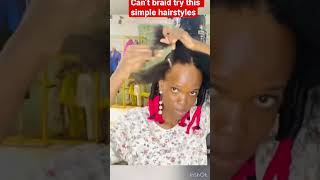 Can’t braid try this simple locs hairstyle #locs #protectivestyle #feedinbraid #stitchbraid #shorts
