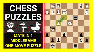Chess Puzzles to Practice. Themes: Mate in 1, Middlegame, One-move puzzle. Learn Chess