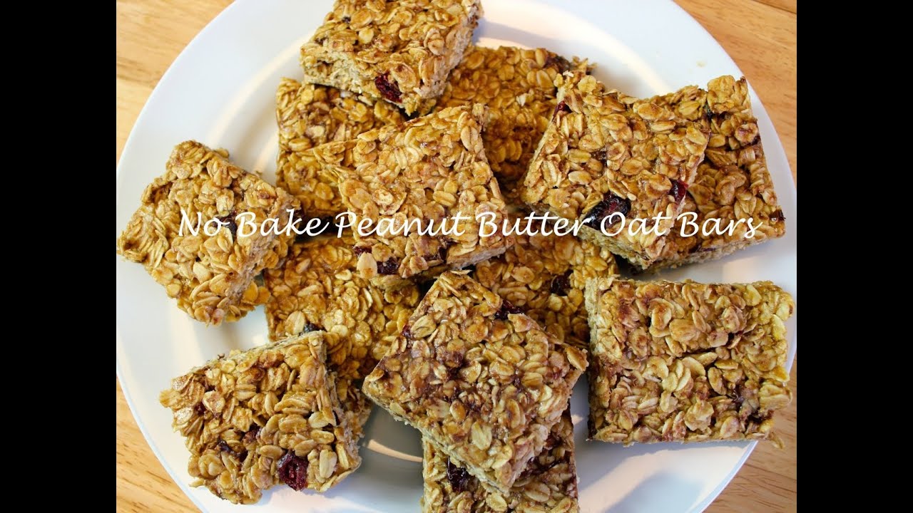 No Bake Peanut Butter Oat Bars Recipe
