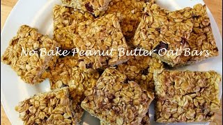 No Bake Peanut Butter Oat Bars Recipe