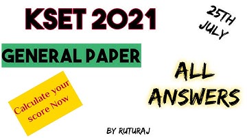 KSET-2021| Paper 1 Answer key| Calculate Your score|