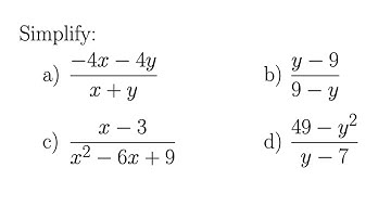 Simplify Rational Expressions