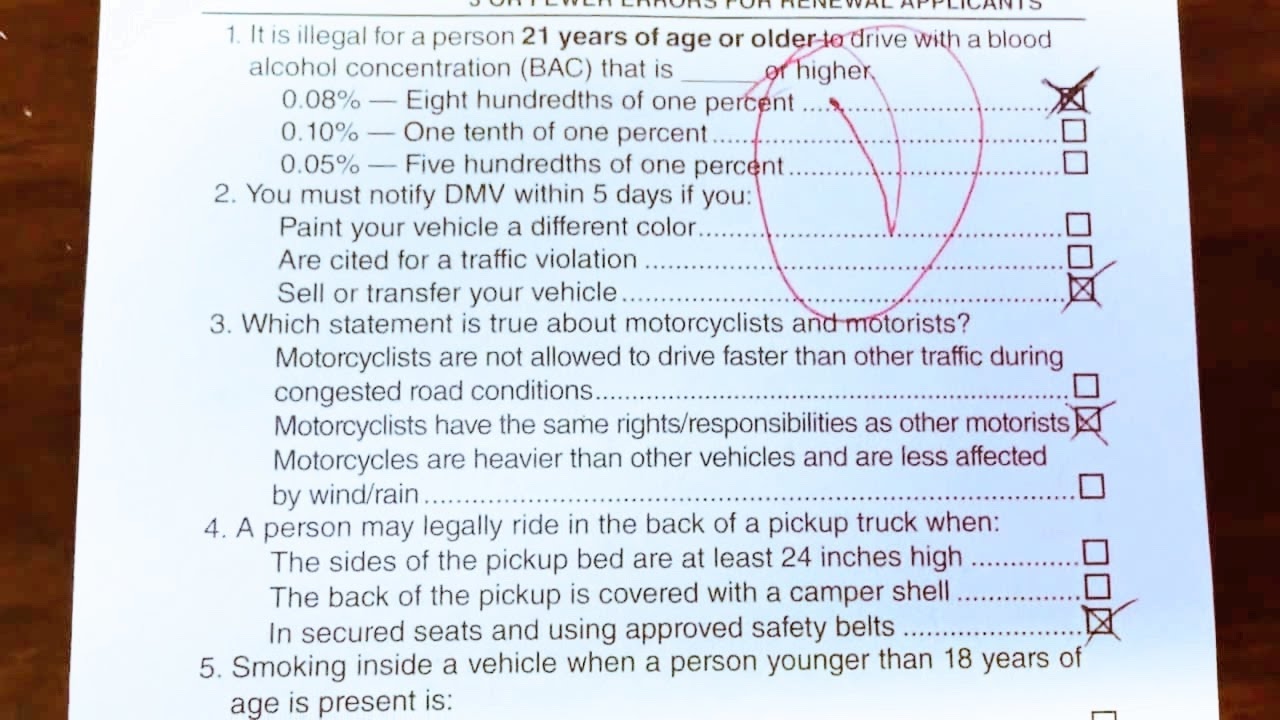 california dmv written test cheat sheet