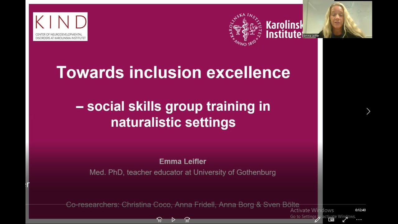 Towards inclusion excellence– Social skills group training in naturalistic settings