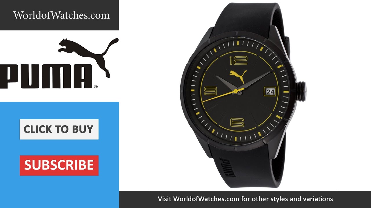 PUMA Take Pole Position Black Dial Black Silicone PU102611002 