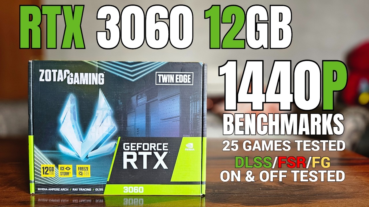 Nvidia RTX 3060 12GB 1440P Benchmarks | 25 Games | DLSS / FSR / FG - ON and OFF Tested