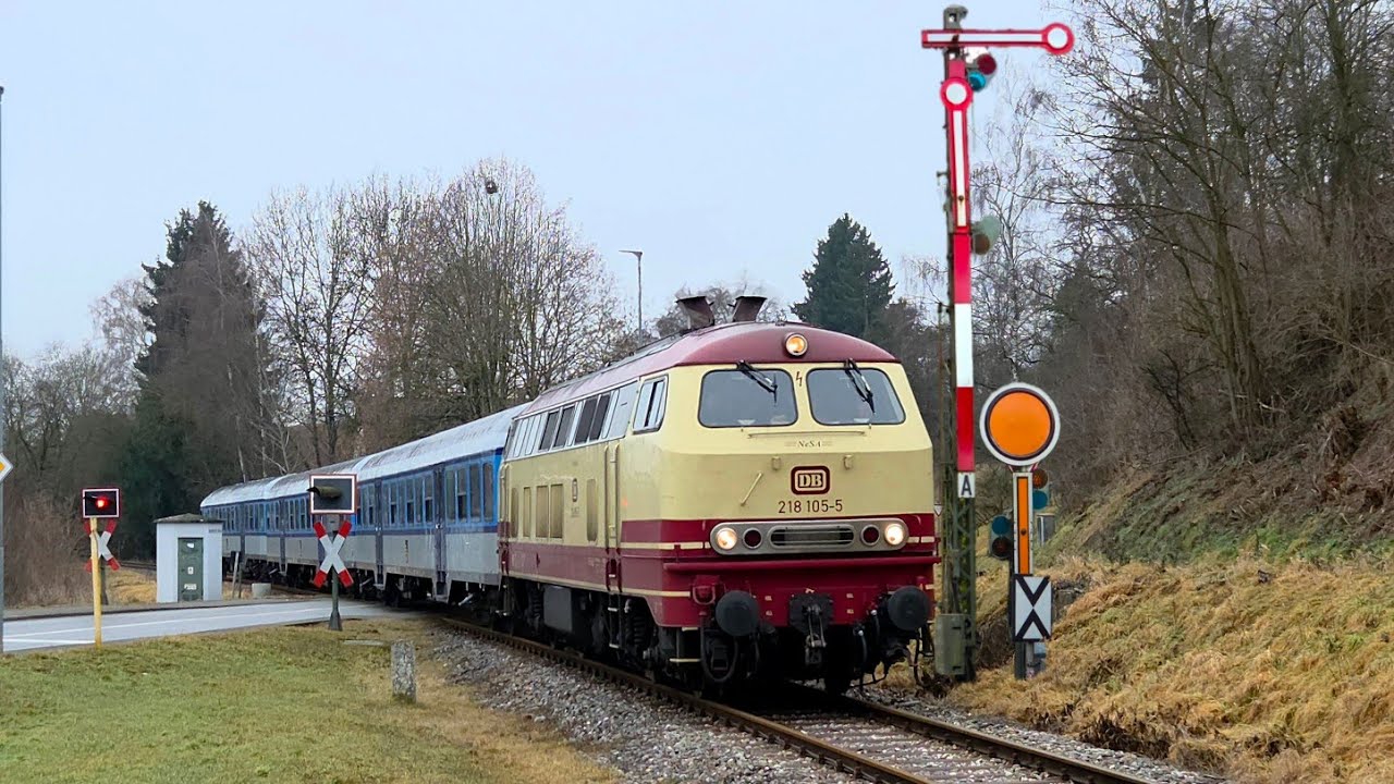 Narrensonderzüge auf der Biberbahn | Stockach & Bichtlingen | NeSA 218 105-5 auf der Ablachtalbahn