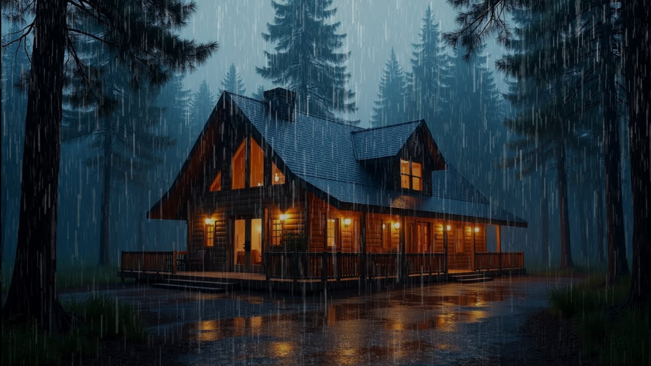 Best Rainfall at the Forest Cabin 🌲 Sleep Deeply with Rain Sounds - YouTube