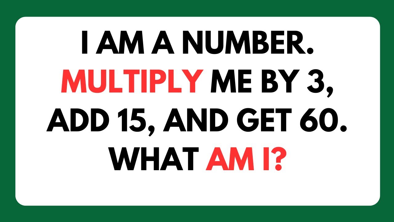 Riddles | riddles with answers | 20 Riddles challenge | Math riddles ...