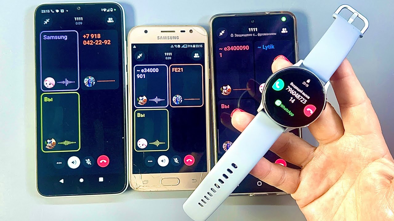 WhatsApp Incoming call& Redmi A2+$ Samsung Galaxy J3& Samsung Galaxy S21 FE& Samsung Watch 2 