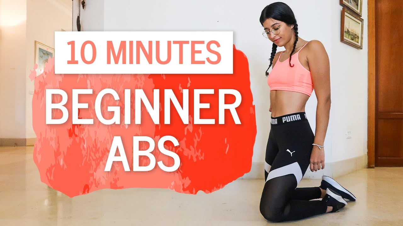 10 MIN BEGINNER AB WORKOUT!! // at home, no equipment, abs workout for ...