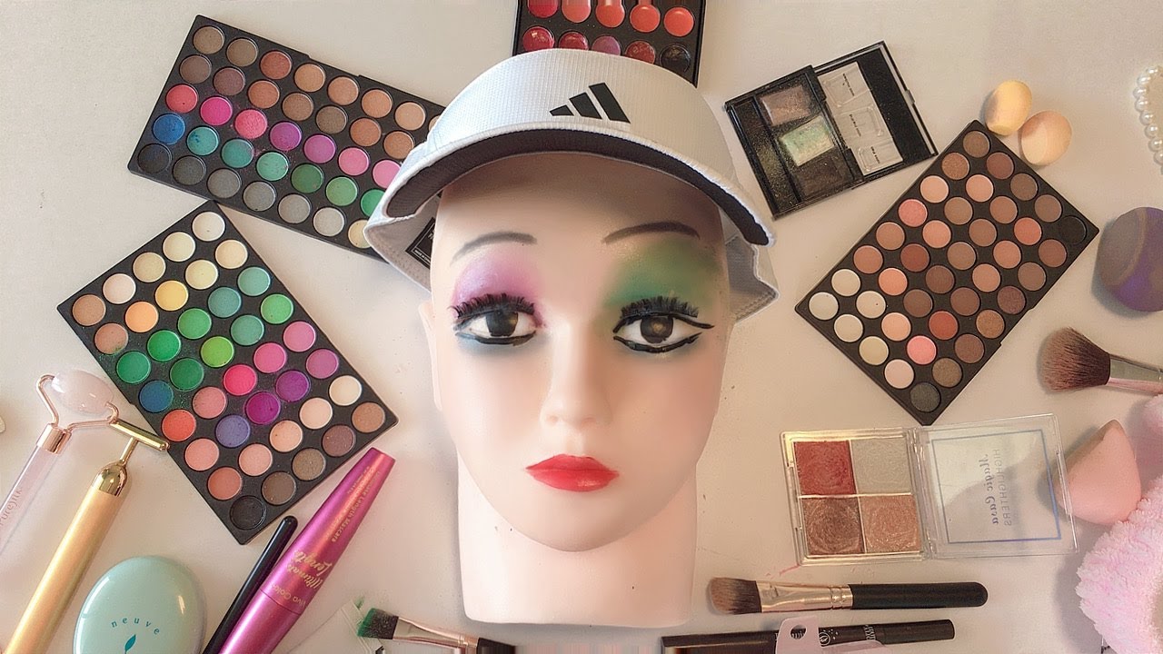 ASMR Makeup on Mannequin  (No Talking) | ASMR Harley Quinn Makeup Satisfying Vídeos