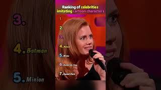 Ranking of celebrities imitating cartoon characters. #usa #fypシ #funny #celebrity #entertainment