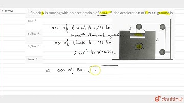 If block A is moving with an acceleration of `5ms^(-2)`, the acceleration of B w.r.t. ground is ...