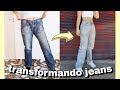 CÓMO ACHICAR JEANS - transformando jeans hasta encontrar el ideal *THRIFT FLIP