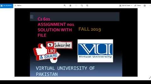 cs 601 assignment no 1 solution fall 2019