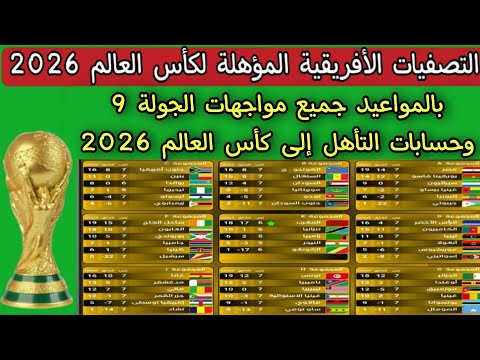 التصفيات الأفريقية المؤهلة لكأس العالم 2026 مواعيد الجولة 9 حسابات التأهل لكأس العالم 2026