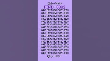 Put your visual acuity to the test by identifying 8802 in 5 seconds #iq #iqtest #school #shorts #gk