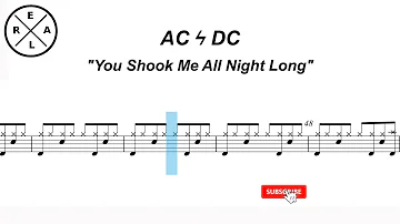 You Shook Me All Night Long - AC ⚡ DC  Drum Score