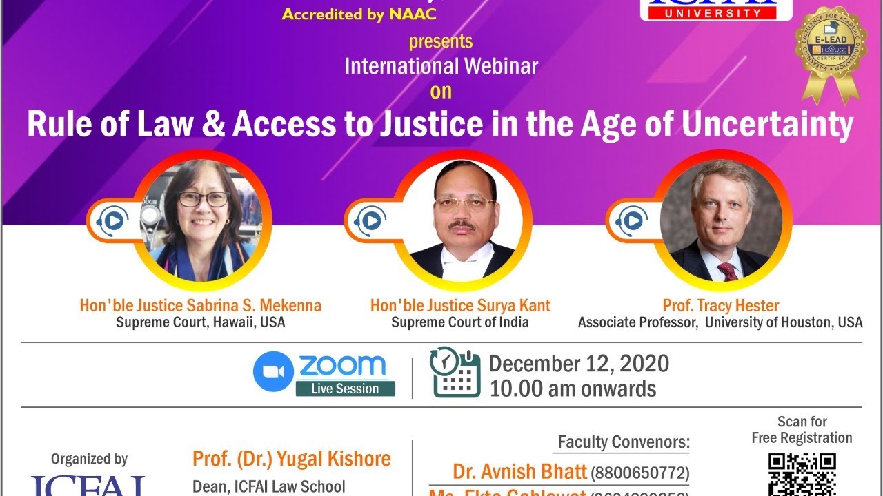 International Webinar on " Rule of Law and Access to Justice in the age ...