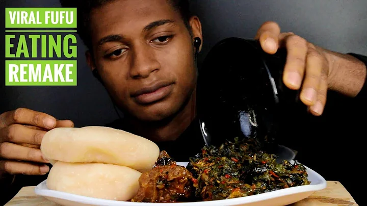 ASMR\MUKBANG NIGERIAN FUFU & VEGETABLE SOUP,COW SKIN,BEEF( no Talking)|food Monger