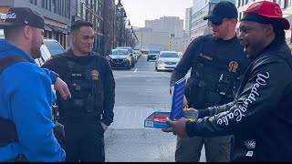 Playing connect 4 with the cops 😂 Great vibes