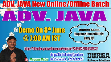 ADV. JAVA Online Training in DURGASOFT