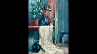 картинка: Нарисовать натюрморт / драпировка / живопись маслом / научиться рисовать / Карина Мельгуй