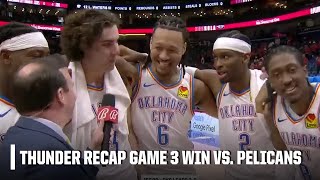 Josh Giddey \& OKC Thunder talk Game 3 win vs. Pelicans | NBA on ESPN
