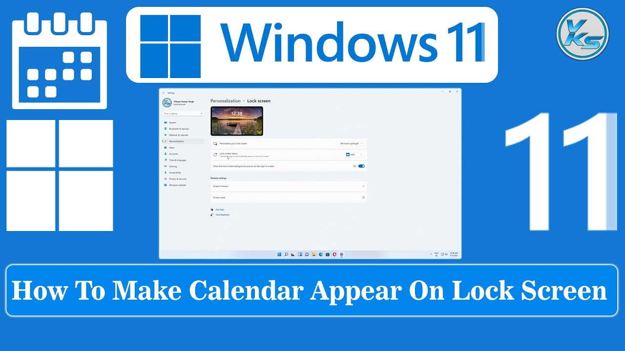 How To Make Calendar Appear On Lock Screen in Windows 11 YouTube