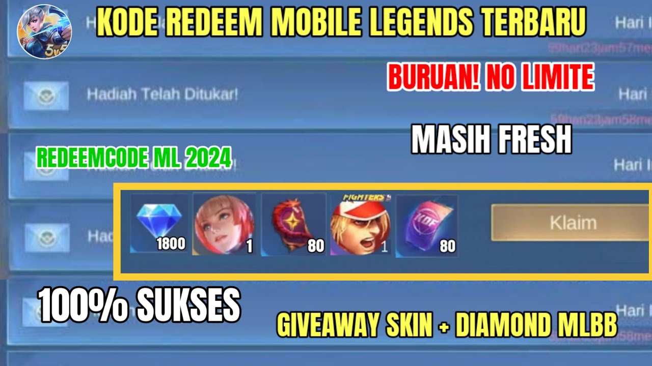 BARU!! 6 KODE REDEEM ML TERBARU KODE REDEEM MOBILE LEGENDS HARI INI ...