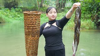 Catch Stream Fish and Cook With Her Sister Free Footsteps  Phuc Girl in the Village