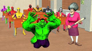 Superheroes Spiderman Back To School Shark Spider-man Bad Hulk, Venom3, Scary Teacher | Melo Films