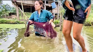 Catch fish in the pond, pick wild vegetables to sell | Vi Thị Tình