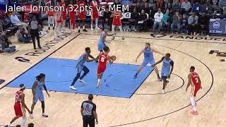 Jalen Johnson HIGHLIGHTS 32pts vs MEM - January 22, 2026