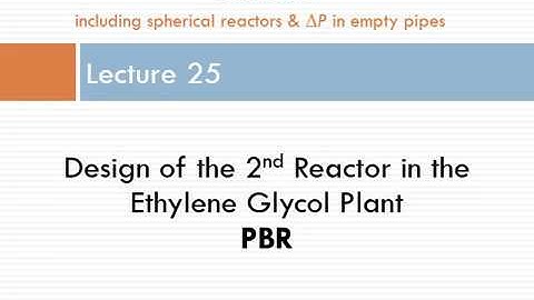 Lect 25, Chap 4, PBR for Ethylene Oxide Prod., Spherical Reactors & Pressure Drop in Empty Pipes
