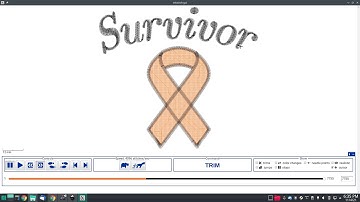 Inkstitch - Cancer survivor ribbon with curved satin font