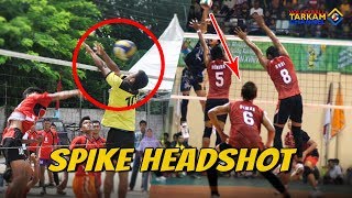 Kumpulan Spike Keras Kena Kepala 'HEADSHOT' Pemain Voli Indonesia