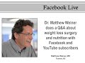 Q&A with Dr. Weiner on Facebook Live, June 6, 2018