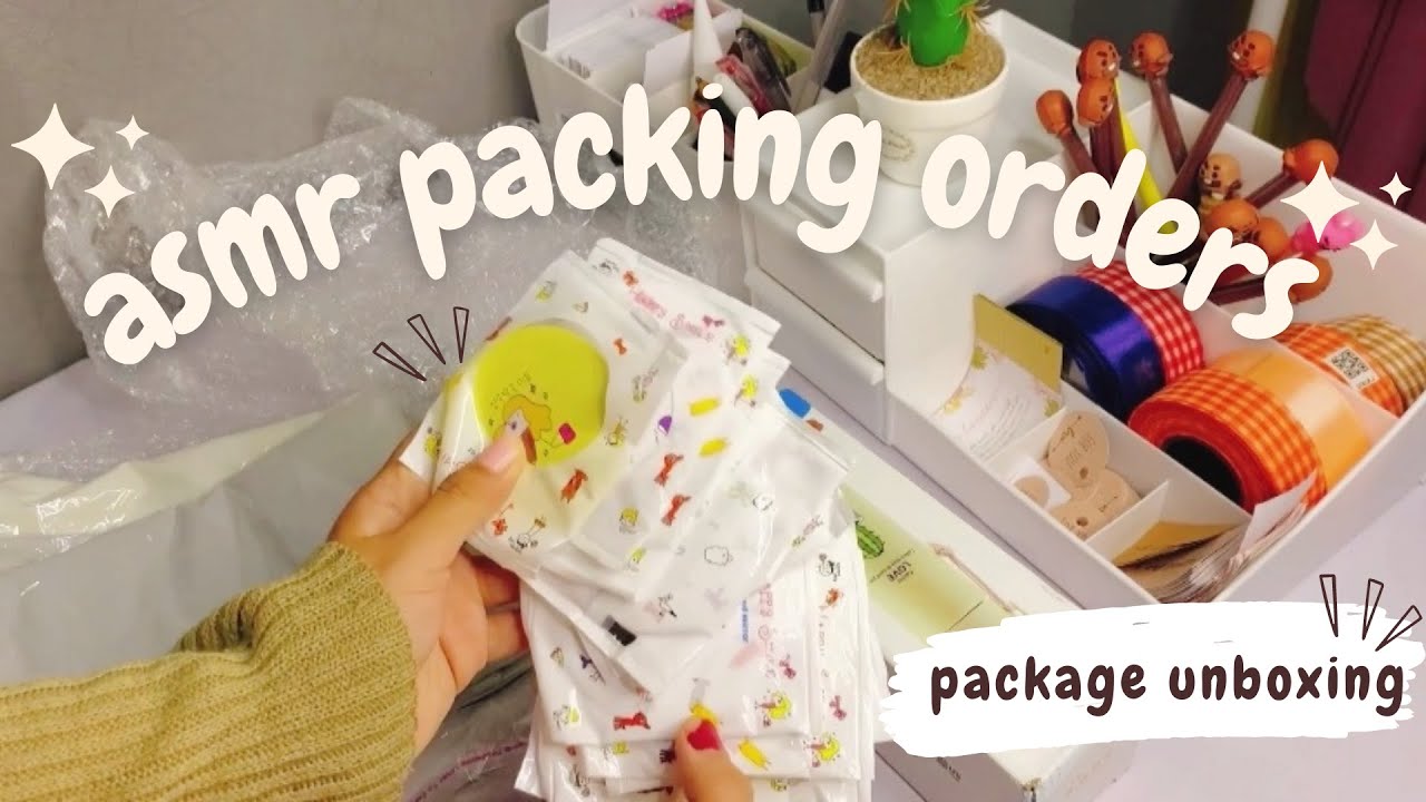 Studio Vlog eps 03: ASMR PACKING ORDERS | UNBOXING PAKET SMALL BUSINESS ...