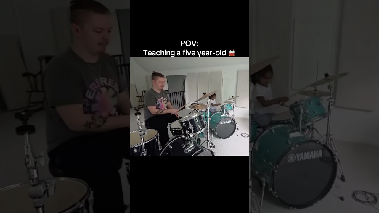 Teaching 5 year old beginner #drum # beat #rhythm #musiceducation