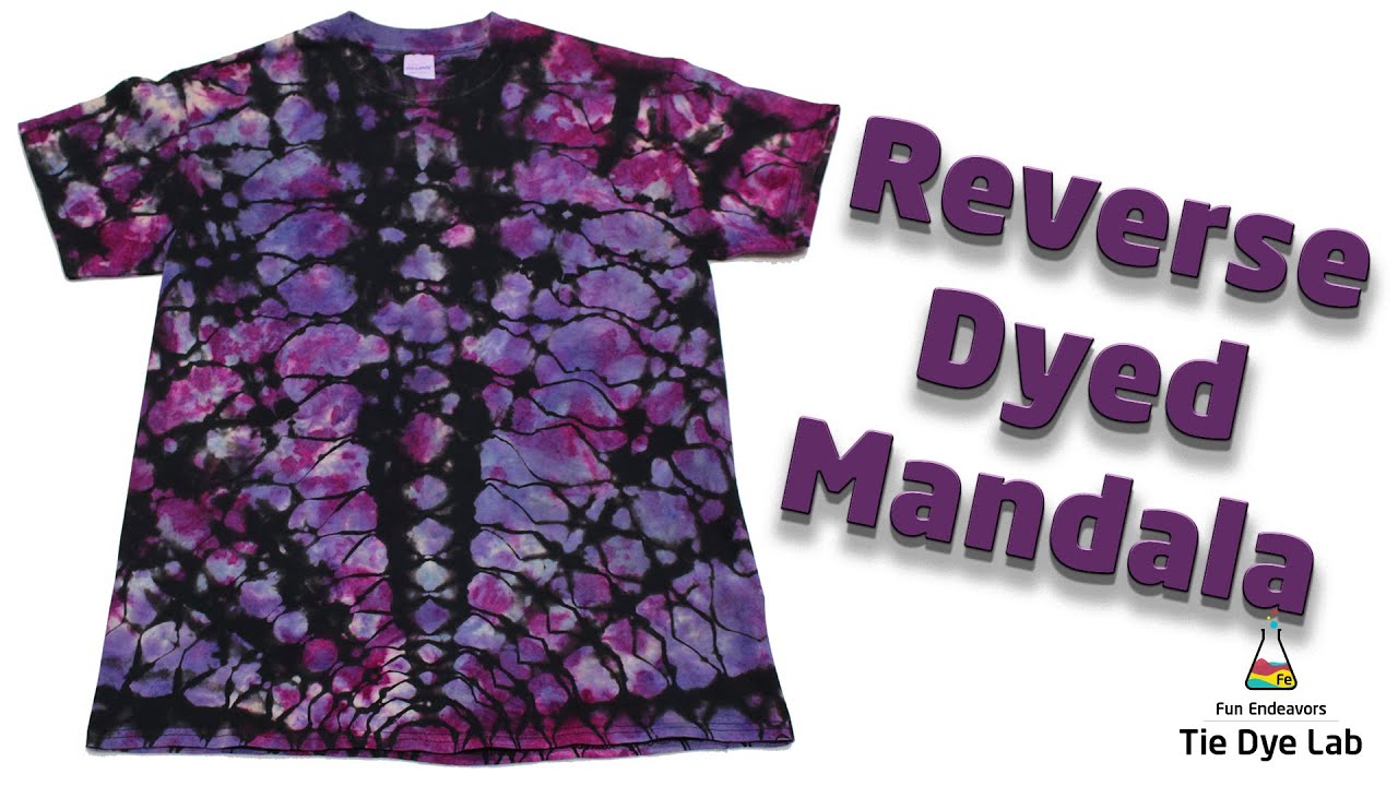 Tie Dye Pattern : Dyeing A Reverse Dyed Mandala T-shirt - YouTube